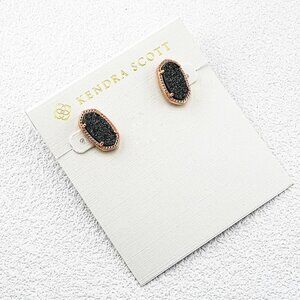 Kendra Scott Black Quartz Point Stud Earrings